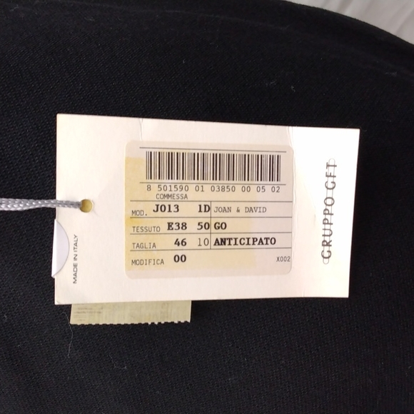 Joan & David Made in Italy Black 100% Virgin Wool Skirt, Size EU 46/US 12 NWT - Picture 4 of 10